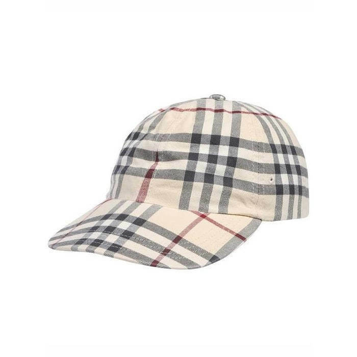 버버리 체커드 코튼 베이스볼 캡 체크 8073370 - Burberry