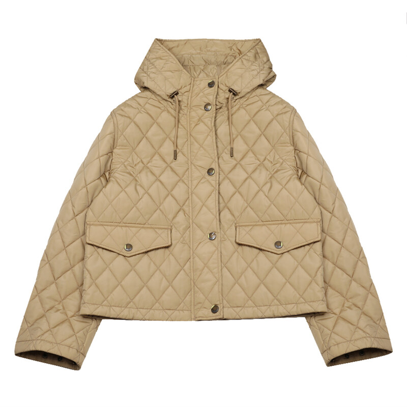 버버리 크롭 퀼팅 나일론 후드 재킷 8113116 - Burberry