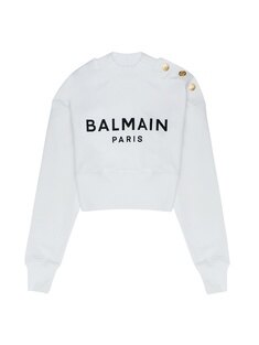 발망 Paris 크롭 여성 스웨트셔츠 BF1JO040-BB02-GAB 썸네일 2