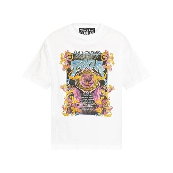 베르사체 크리스탈 Tour 로고 티셔츠 투어 78GAHC03CJ01C 003 - Versace