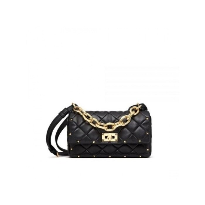 발렌티노 패치워크 락스터드 스파이크 숄더백 5W2B0Q04 IGX 0NO - Valentino Garavani