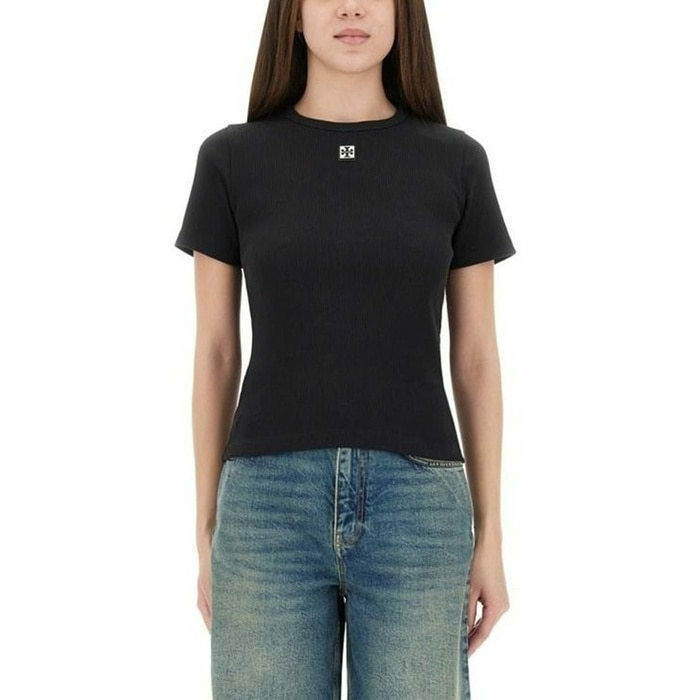 토리버치 코튼 리브 로고 티셔츠 립 170886 002 - Tory Burch