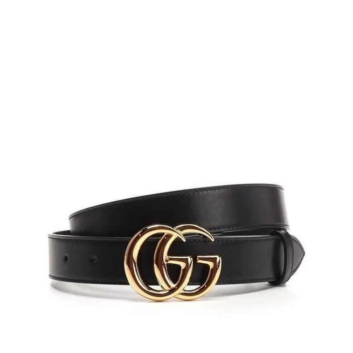 구찌 GG 마몽 샤이니 버클 가죽 벨트 414516 0YA0G 1000 - Gucci