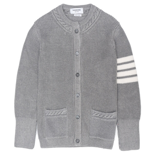 톰브라운 하프 스티치 4-바 크루넥 가디건 FKC487AY3017-055 - Thom Browne
