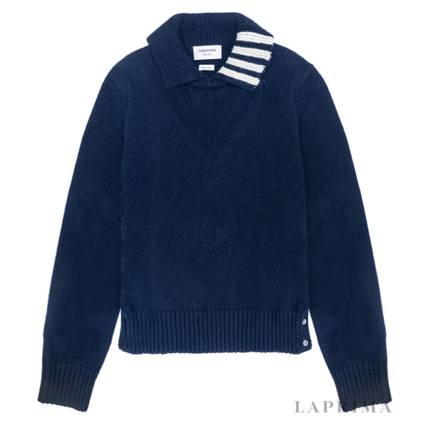 라프리마 톰브라운 저지 스티치 도니골 4-바 폴로 칼라 풀오버 MKA449AY1032-415 - Thom Browne