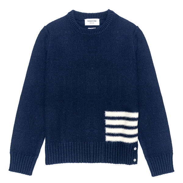 라프리마 톰브라운 저지 스티치 도니골 4-바 크루넥 풀오버 MKA448AY1032-415 - Thom Browne