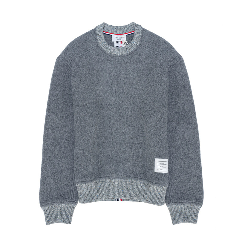 톰브라운 울리 플리스 스트라이프 크루넥 스웨트 셔츠 MJT410AJ0100-055 - Thom Browne