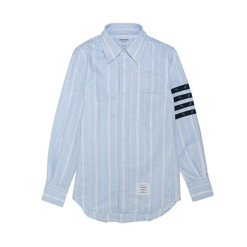 톰브라운 페이즐리 타이 자카드 4-바 스트레이트 핏 셔츠 MWL374CF0433-480 - Thom Browne