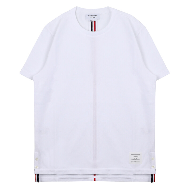 톰브라운 남성 코튼 반팔 티셔츠 MJS056A00050-100 - Thom Browne