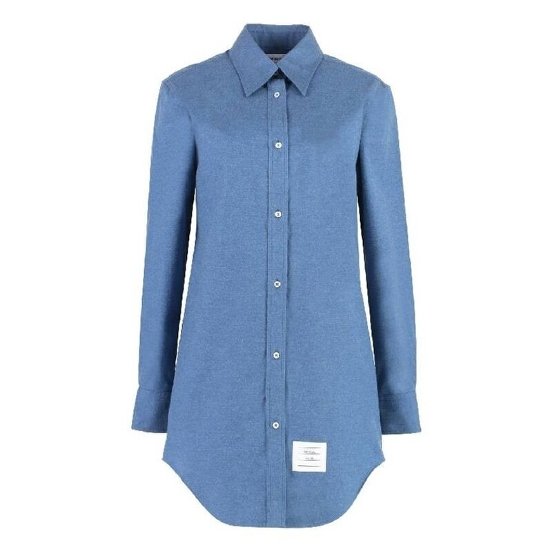 톰브라운 RWB 스트라이프 버튼 다운 셔츠 드레스 FDSE33A F0351 440 - Thom Browne