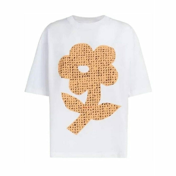 마르니 WORDSEARCH 플라워 코튼 티셔츠 THJET49P03 USCW19 FWW01 - Marni