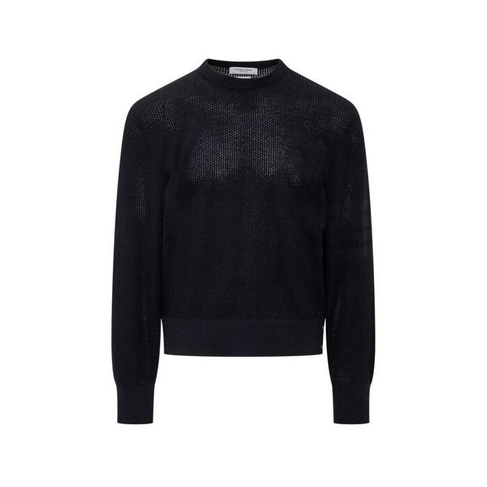 톰브라운 울 크레이프 4바 릴렉스 핏 풀오버 니트 MKA515A Y1045 415 - Thom Browne