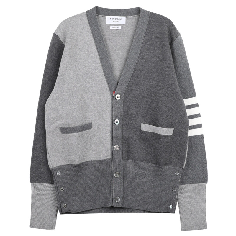 톰브라운 펀믹스 밀라노 스티치 울 브이넥 가디건 MKC160F00014-982 - Thom Browne