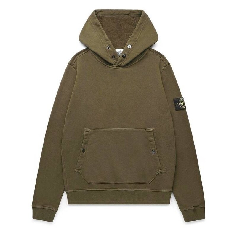 스톤아일랜드 61720 브러쉬드 코튼 플리스 Snap 후드 Swea 791561720 V0058 - Stone Island