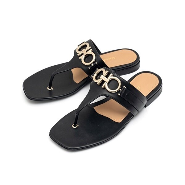 라프리마 [FERRAGAMO] 페라가모 간치니 샌들 RIKIS-10 NERO 753927 - Salvatore Ferragamo