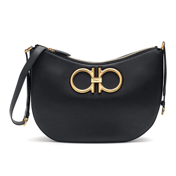 라프리마 [FERRAGAMO] 페라가모 맥시 간치니 호보백 21-2886 NERO 759155 - Salvatore Ferragamo