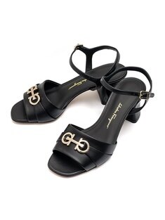 라프리마 [FERRAGAMO] 페라가모 더블 간치니 샌들 ONDINA55-5.5 NERO 757840 썸네일 2