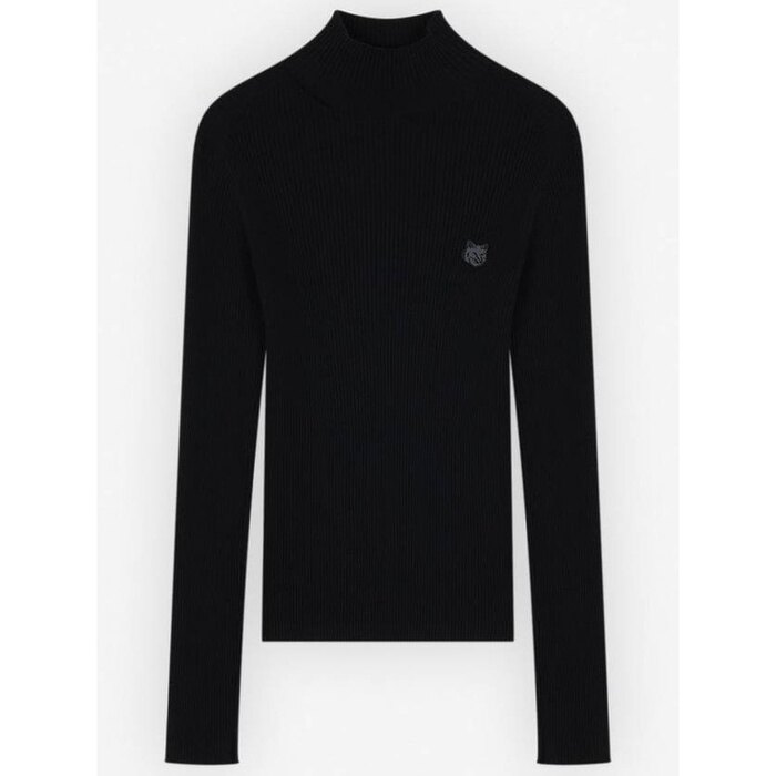 메종키츠네 토널 폭스 헤드 패치 파인 리브 터틀 LW00806KT1091 BK/P199 - Maison Kitsune