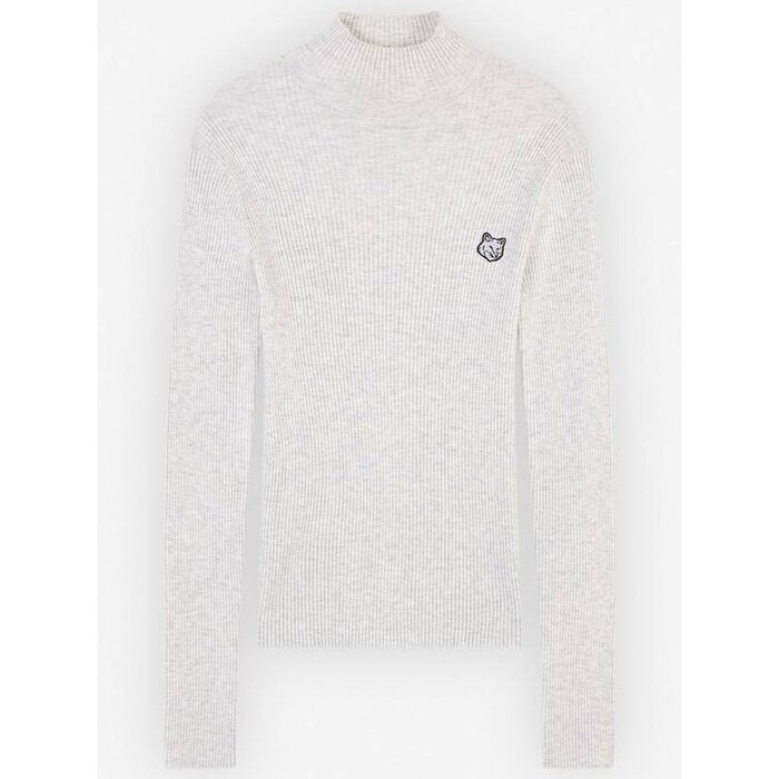 메종키츠네 토널 폭스 헤드 패치 파인 리브 터틀넥 LW00806KT1091 H120 - Maison Kitsune