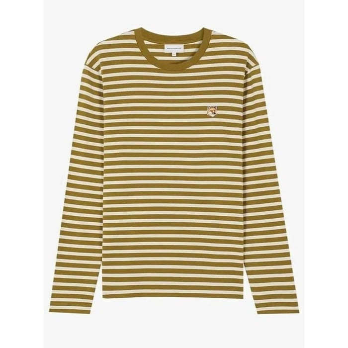 메종키츠네 폭스 헤드 패치 레귤러 MARIN 티셔츠 셔 LM00105KJ0046 S394 - Maison Kitsune