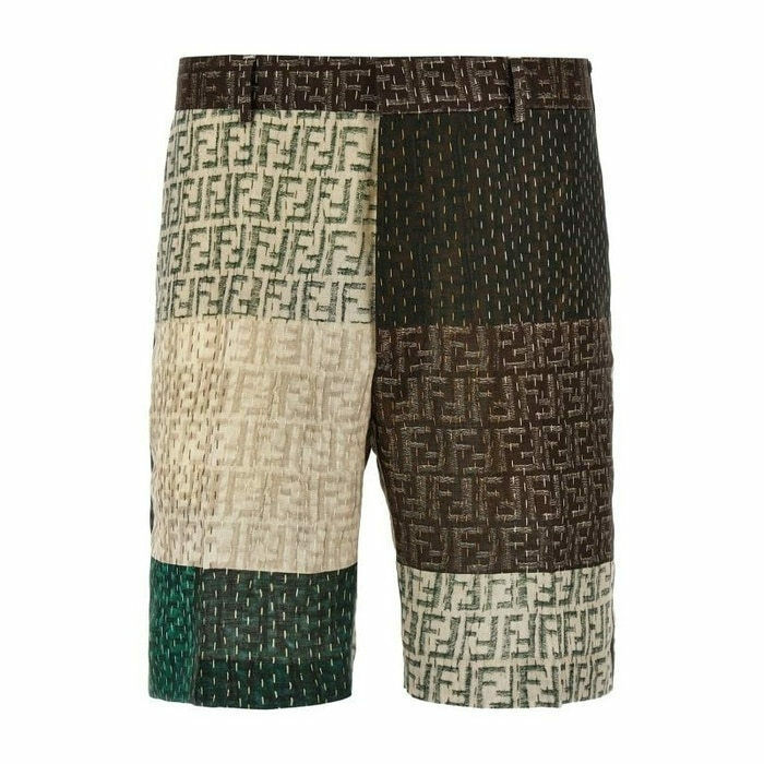 펜디 FF 린넨 Bermudas 반바지 리넨 버뮤다 쇼츠 FB0821 AU73 F1RFY - Fendi