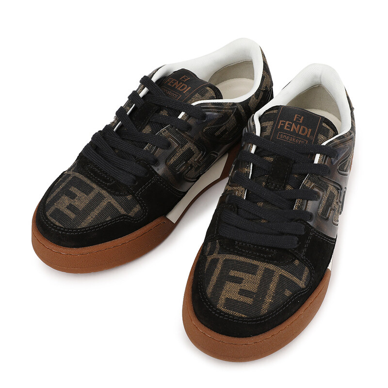 펜디 매치 블랙 스웨이드 캔버스 로우탑 8E8470-AQ6I-F17JT - Fendi