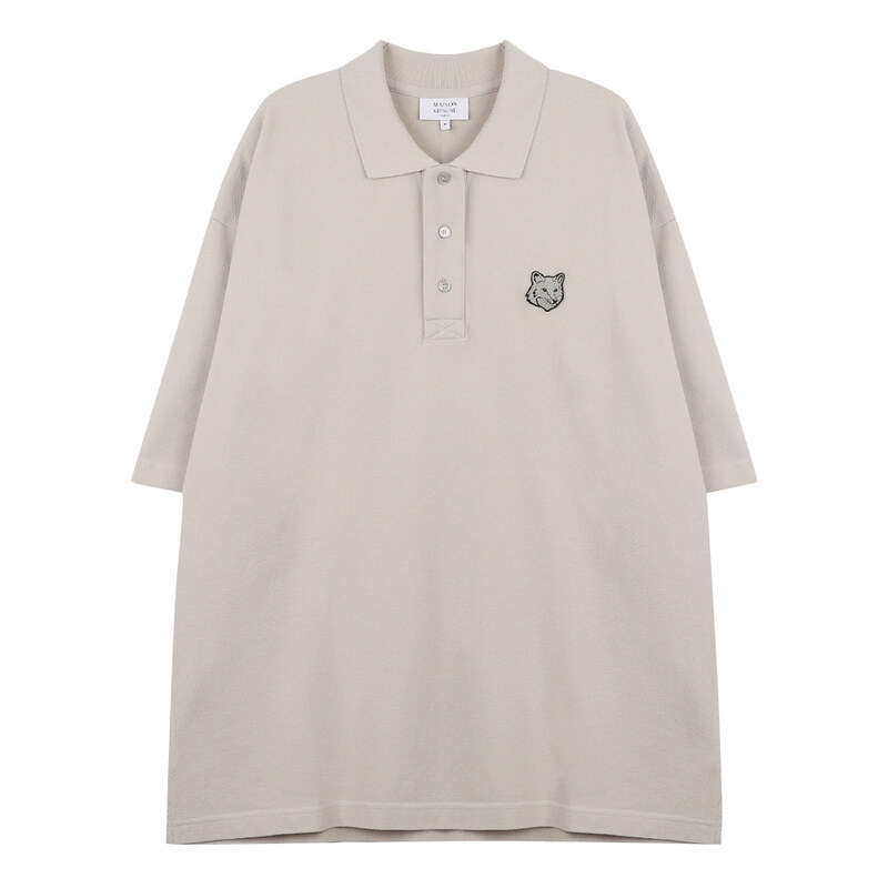메종키츠네 볼드 폭스 헤드 오버사이즈 폴로 MM00202-KJ7010-0119 - Maison Kitsune