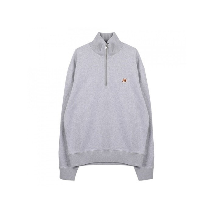 메종키츠네 폭스 헤드 패치 컴포트 하프 집 스웨트 MM00314KM0001 H120 - Maison Kitsune
