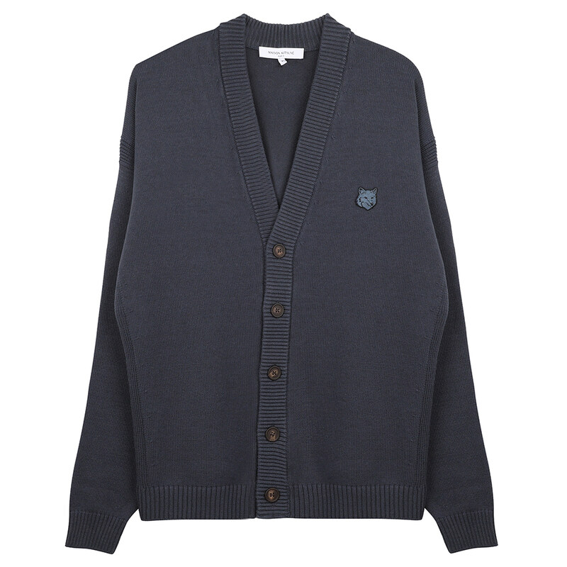 메종키츠네 볼드 폭스 헤드 패치 컴포트 가디건 OM00502-KT1099-0076 - Maison Kitsune