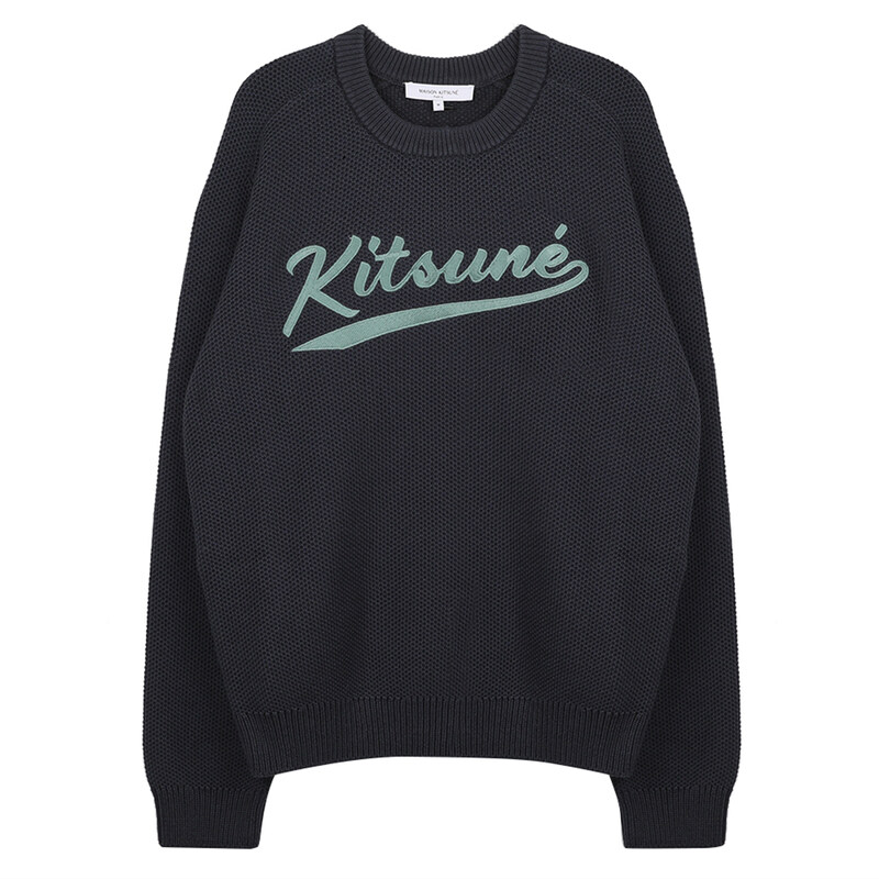 메종키츠네 바시티 자수 메시 니트 OM00808-KT1137-0076 - Maison Kitsune