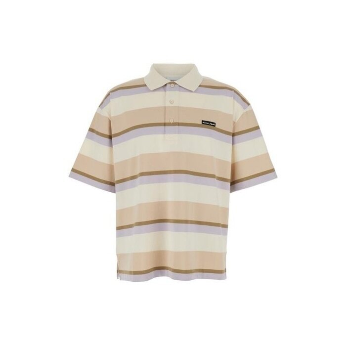 메종키츠네 스트라이프 SS 오버사이즈 폴로 반팔 OM00206KJ7019 0233 - Maison Kitsune