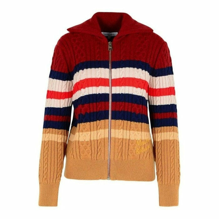 메종키츠네 스트라이프 케이블 집 가디건 지퍼 NW00506KH0001 0031 - Maison Kitsune