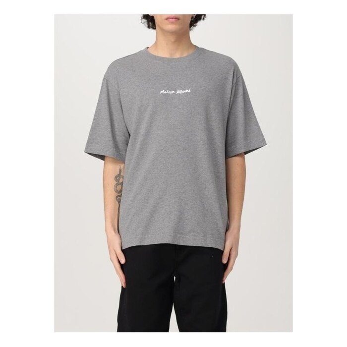 메종키츠네 로고 라인 HANDWRITING 오버사이즈 티셔츠 OM00122KJ0119 H131 - Maison Kitsune