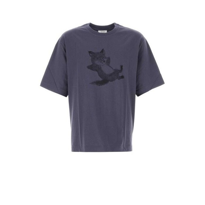 메종키츠네 CHILLAX 프린트 오버사이즈 티셔츠 칠렉 OM00108KJ0008 0120 - Maison Kitsune