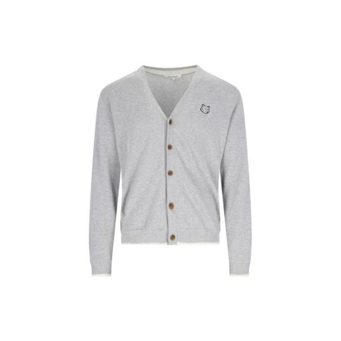 메종키츠네 볼드 폭스 헤드 패치 레귤러 가디건 폭 MM00502KT1103 H150 - Maison Kitsune