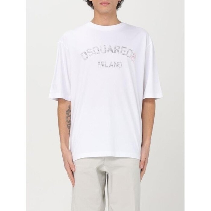 디스퀘어드2 루즈 핏 페이디드 로고 티셔츠 S74GD1399 D20020 100 - Dsquared2