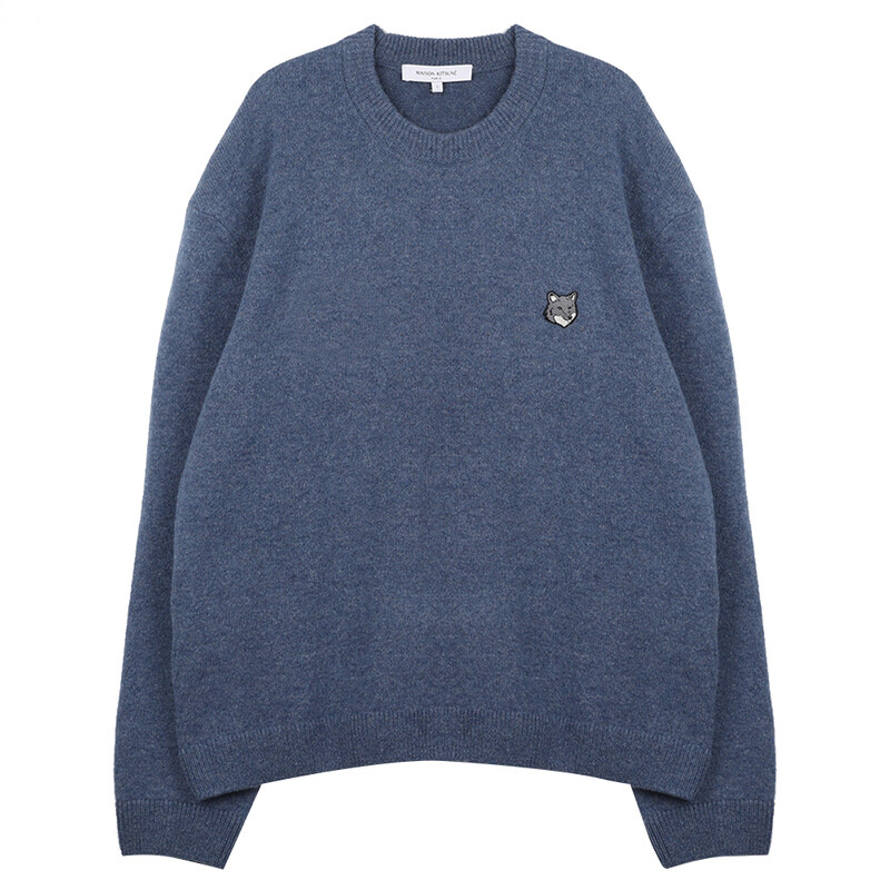 메종키츠네 폭스헤드 램스울 컴포트 점퍼 니트 PM00803-KT1006-0331 - Maison Kitsune