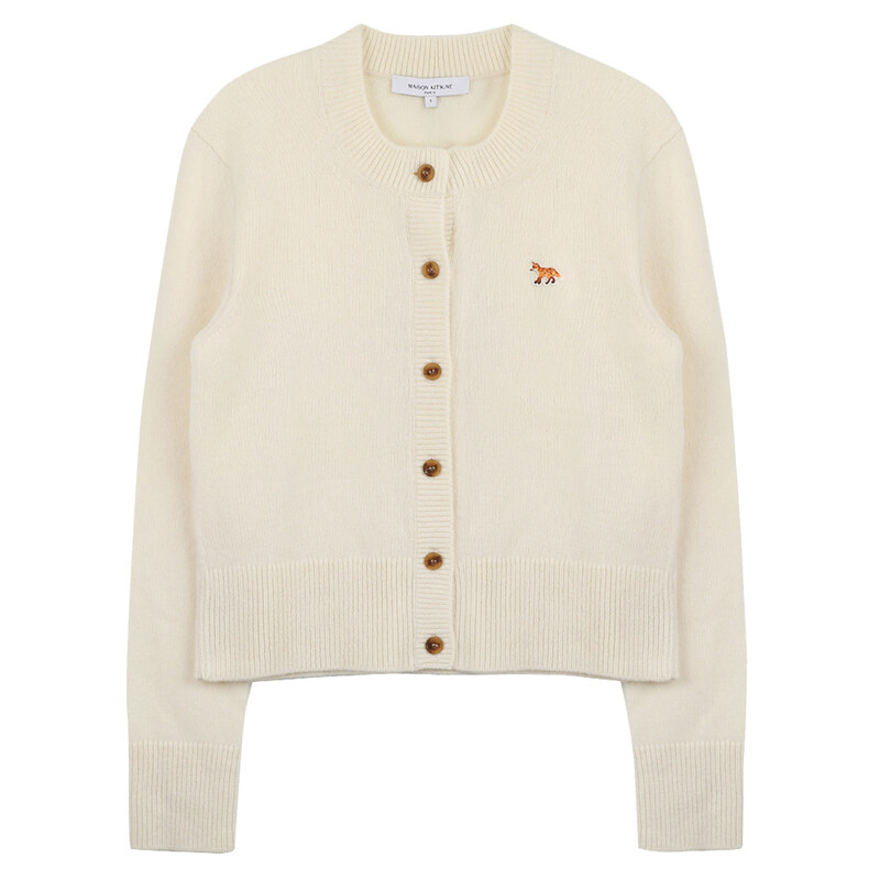 메종키츠네 베이비폭스 램스울 슬림핏 가디건 PW00506-KT1006-0383 - Maison Kitsune