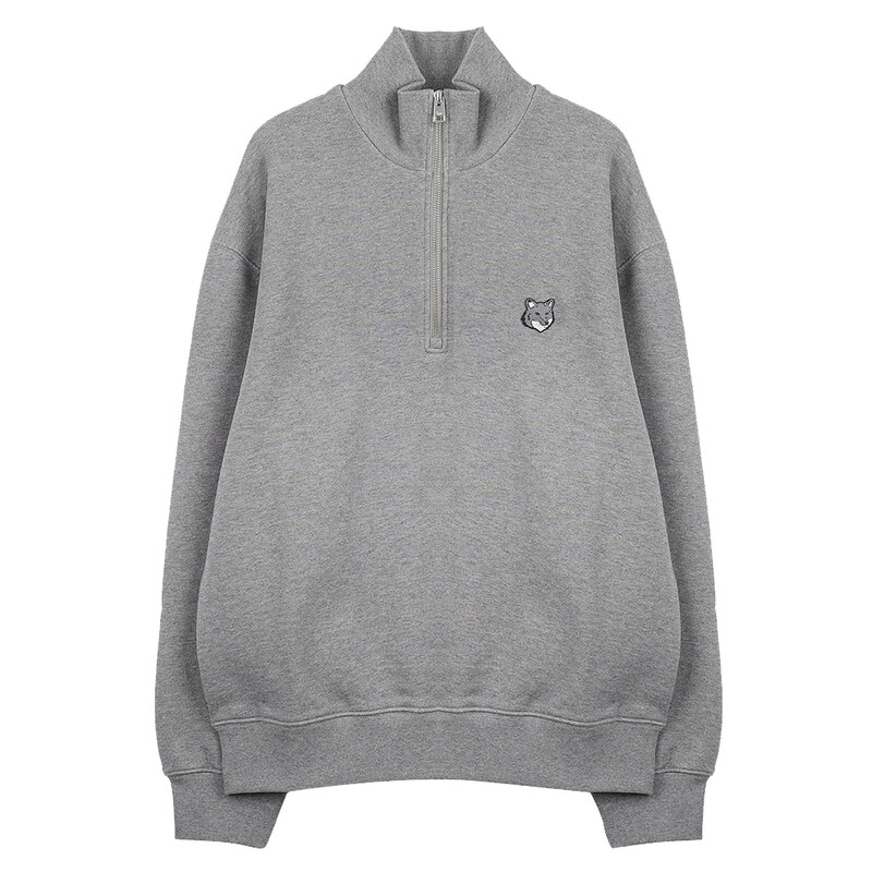 메종키츠네 폭스 헤드 컴포트 하프 집 스웨트셔츠 PM00305-KM0341-H131 - Maison Kitsune