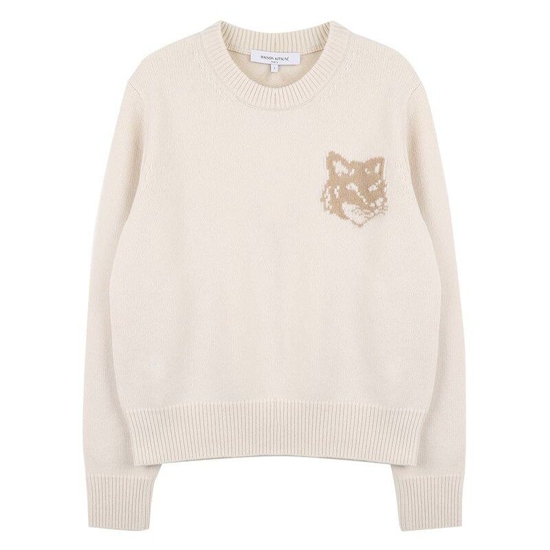메종키츠네 폭스 헤드 인타르시아 메르노 니트 NW00808-KM0329-0395 - Maison Kitsune