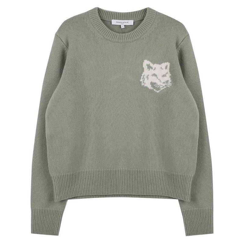 메종키츠네 폭스 헤드 인타르시아 메르노 니트 NW00808-KM0329-0396 - Maison Kitsune
