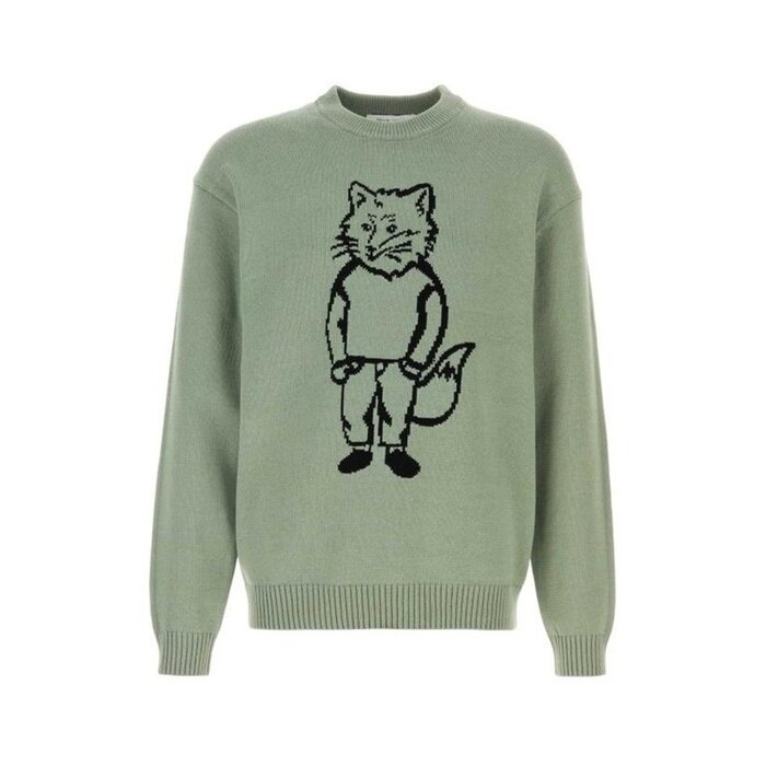 메종키츠네 드레스 폭스 인타르시아 점퍼 드레스드 OM00802KT1030 0078 - Maison Kitsune