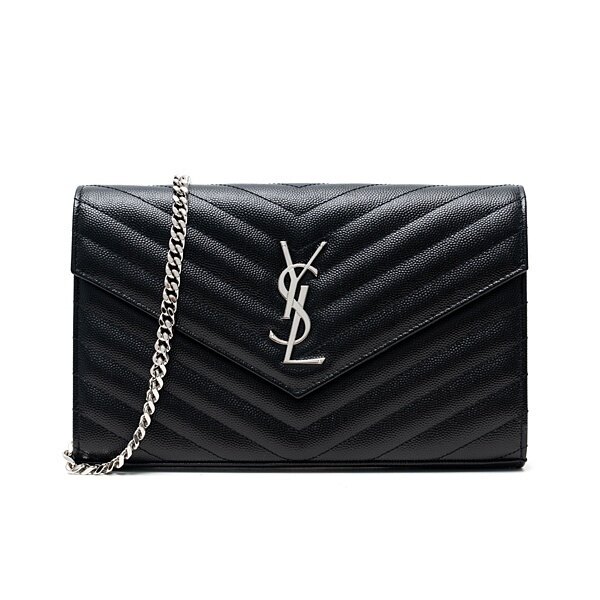 [SAINT LAURENT] 생로랑 마틀라세 모노그램 체인 지갑 377828-BOW02-1000 - Saint Laurent