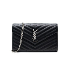 [SAINT LAURENT] 생로랑 마틀라세 모노그램 체인 지갑 377828-BOW02-1000 썸네일 1