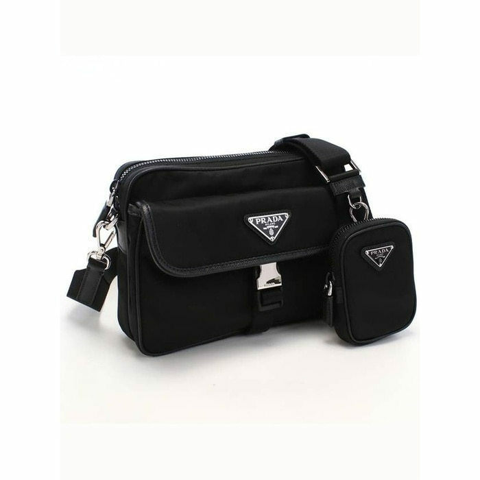 프라다 리나일론 사피아노 가죽 숄더백 2VH133 V XMP 2DMH F0002 - Prada