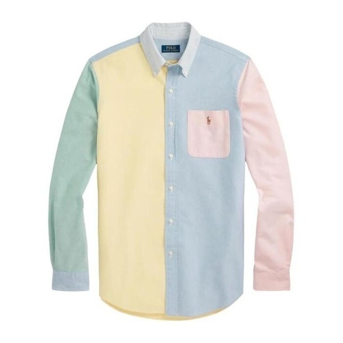 폴로 랄프 로렌 옥스포드 컬러 블록 긴팔 셔츠 710928919001 - Polo Ralph Lauren