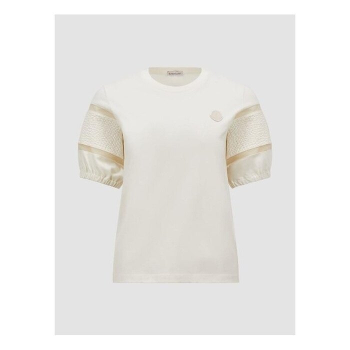 몽클레어 실크 트림 코튼 티셔츠 8C00032 89ADC 034 - Moncler