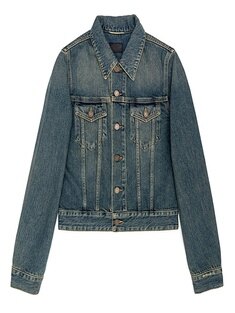 생로랑 빈티지 워싱 크롭 데님 자켓 695196-YC868-4255 썸네일 2