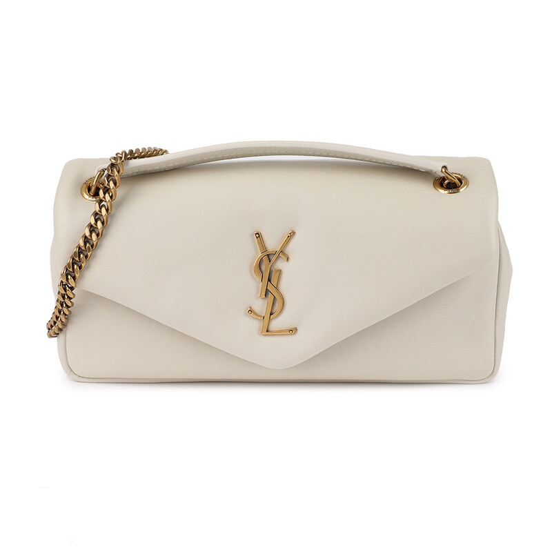 생로랑 푸퍼 모노그램 로고 크림 스몰 숄더백 734153-AACQO-9227 - Saint Laurent