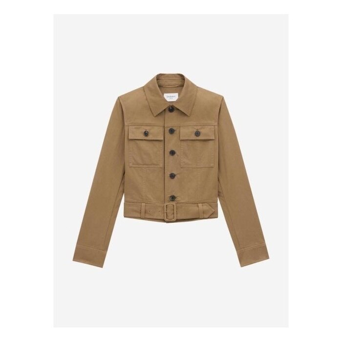 생로랑 코튼 서지 크롭 재킷 818404 Y04VY 2100 - Saint Laurent
